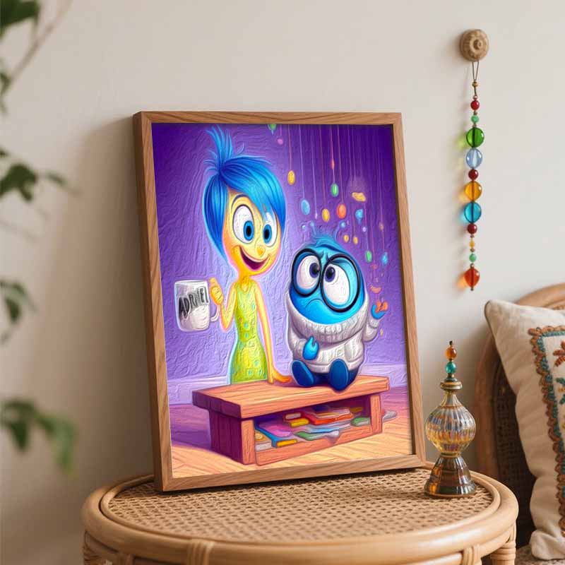 Disney DIY Oil Painting Kits Joy Sadness Inside Out Hand Painting Home Decor Craft Gift Ideas Art Collection Unique Wall Decor Set