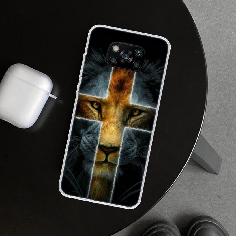 God Jesus Pray Cross Phone Case Cover for Xiaomi Poco X6 X5 X7 Pro F7 Ultra Redmi 15C 15 13C 13 12C 12 10C 10 10A 9C 9A 9T 9 Coq