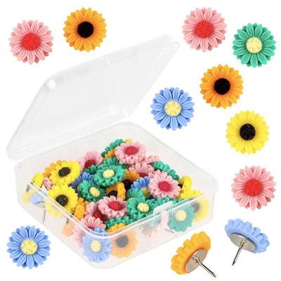 Sonnenblumen-Korktafel-Stecknadeln - Dekorativer Blumen-Kühlschrankmagnet für das Büro - Nägel mit großem Kopf