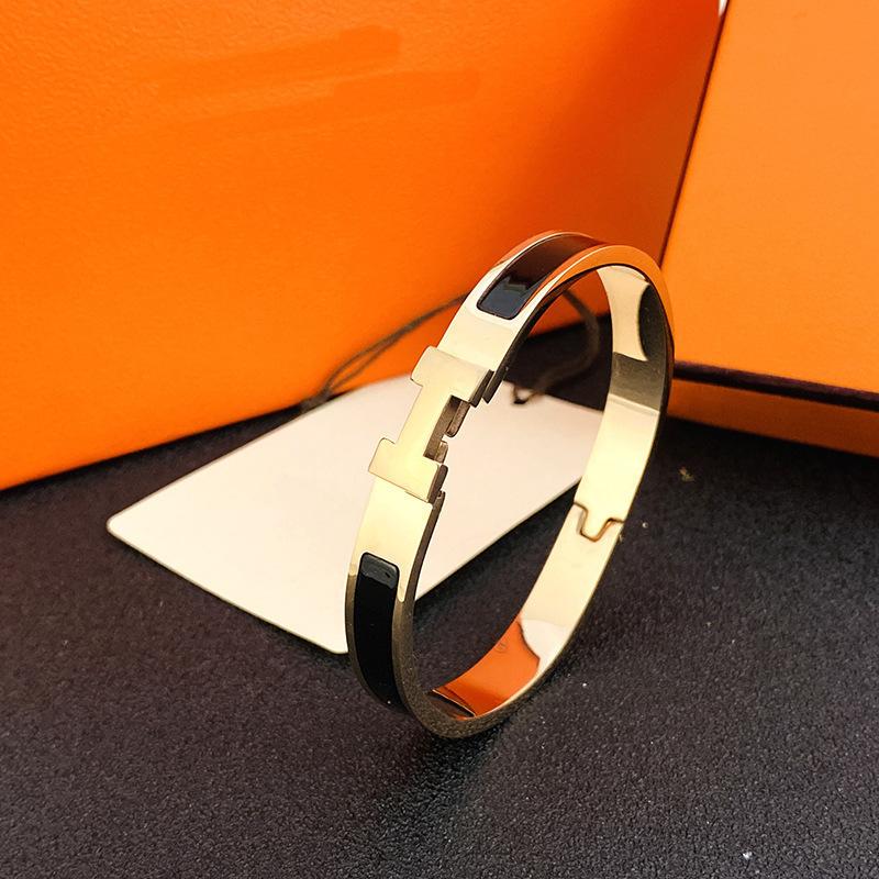 Bracelet Émail Coloré Bracelet Couple Acier Inoxydable Plaqué Or Bracelets Couple Émail Coloré