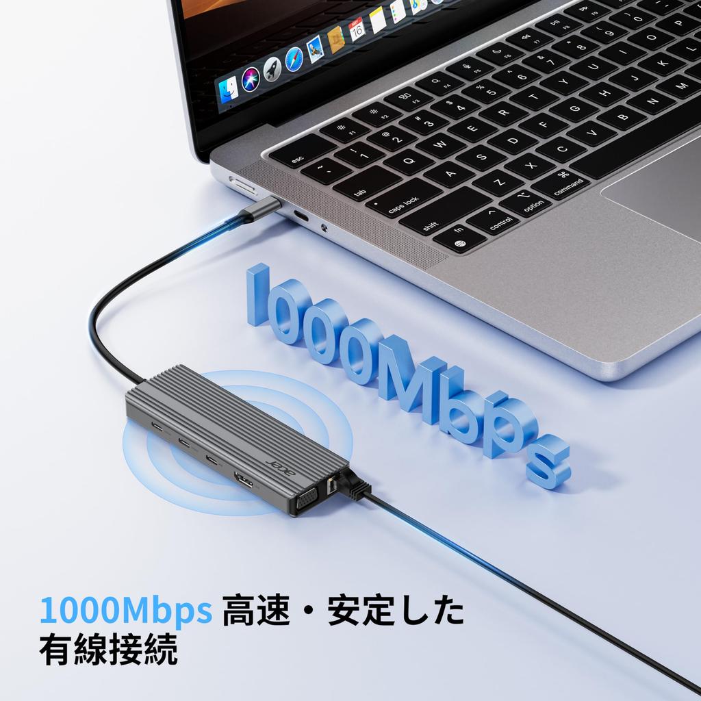 Acer USB-C Docking Station [11-in-1] Hub Type-C HDMI Adapter Dual Monitor Support HDMI 4K@60Hz / VGA 1080P / 2 X USB-C 10Gbps / 3 X USB-A / Micro SD /