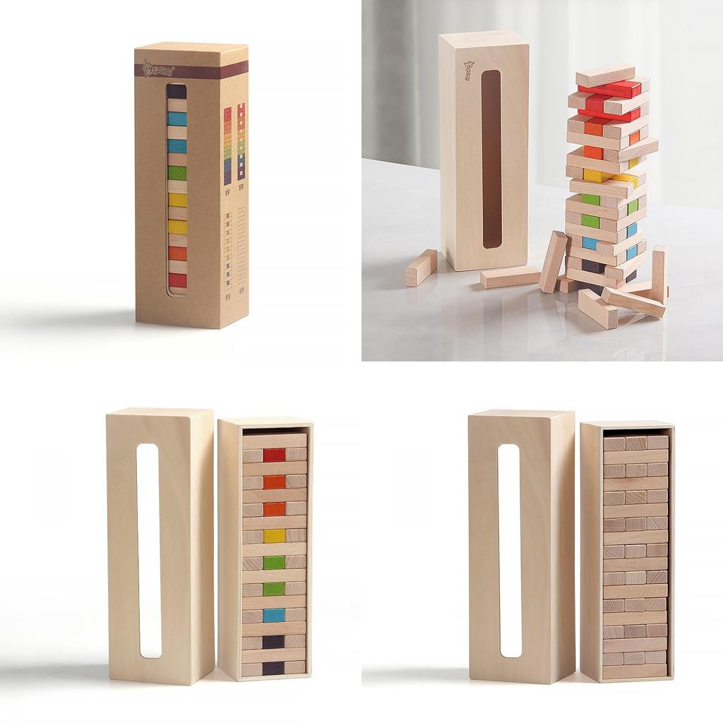 Wooden Stacking Blocks For Kids With Eco Friendly Water Based Paints For Developmental Play