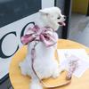 Rabbit JK Dresses and Leash Sets Mesh Plaid Pet Vest Harness Cat Bunny Chest Strap Set Small Animals Clothes Rabbits Accessories