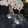 Simple  Gold Color Spherical Glass Dangle Earrings for Women Accessories