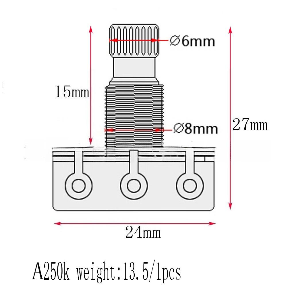 Guitar Potentiometers A250K, B250K By Daxin—Volume and Tone Knobs for Electric Guitars and Basses