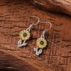 Retro Simple Sunflower Earrings Pendant Women's Fashion Popular Bohemian Plant Flower Ear Jewelry