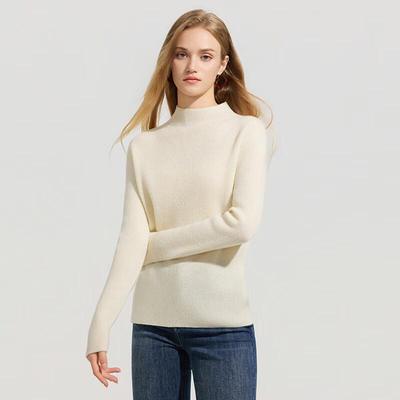 Tatu Women's Merino Wool Semi-High Collar Pullover Sweater