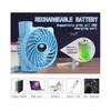 Mini Handheld Fan 2600mAh Battery Operated Fan 3 Speed Adjustable USB Rechargeable Portable Personal Fan Foldable Stroller Desk Table FanBlue