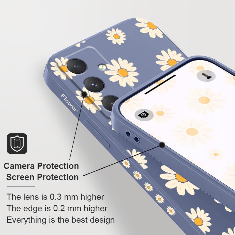 Corrugated Daisy Phone Case For Samsung A55 A35 A25 A15 A56 A36 A26 A17 A16 A07 A06 A05 A05S A54 A34 A24 A14 A04 A04S A04E 4G 5G