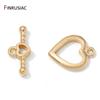 14/18K Gold Plated Brass Heart Shape OT Clasps Connector,Toggle End Clasps Hooks For DIY Jewelry Making Accessories