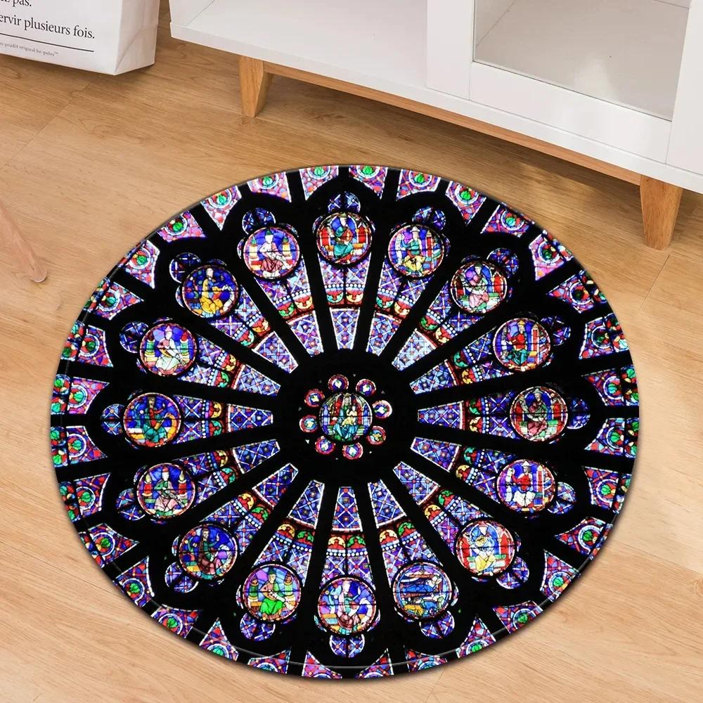 Colorful Trippy Rainbow Swirl Modern Round Carpet Circle Area Rug For Bedroom Living Room Decor Floor Mats Computer Chair Mat