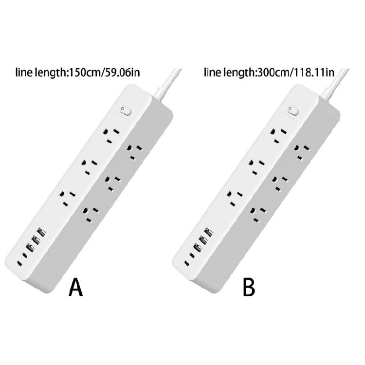Schlanke Steckdosenleisten mit 9 Steckdosen, 3 USB-Ports, 2 USB-C-Ports, Überspannungsschutz, Flachstecker für Heim, Büro, Reise-Ladebedarf