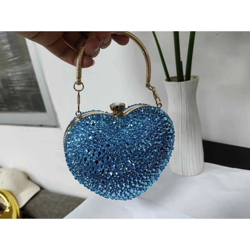 New love diamond-encrusted messenger women's bag mini acrylic bag dinner temperament shoulder portable cosmetic bag