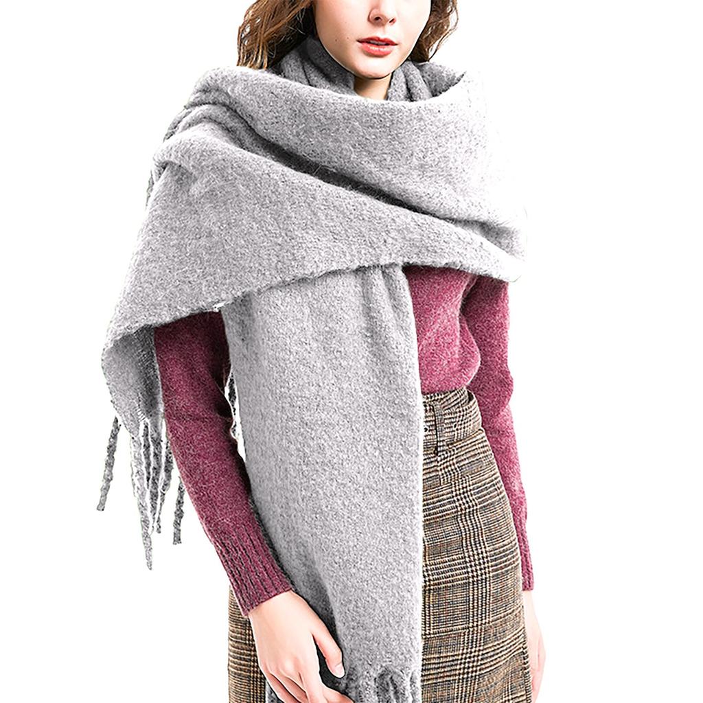 Women's And Winter Christmas Fashion Warm Casual Solid Color Long Scarf