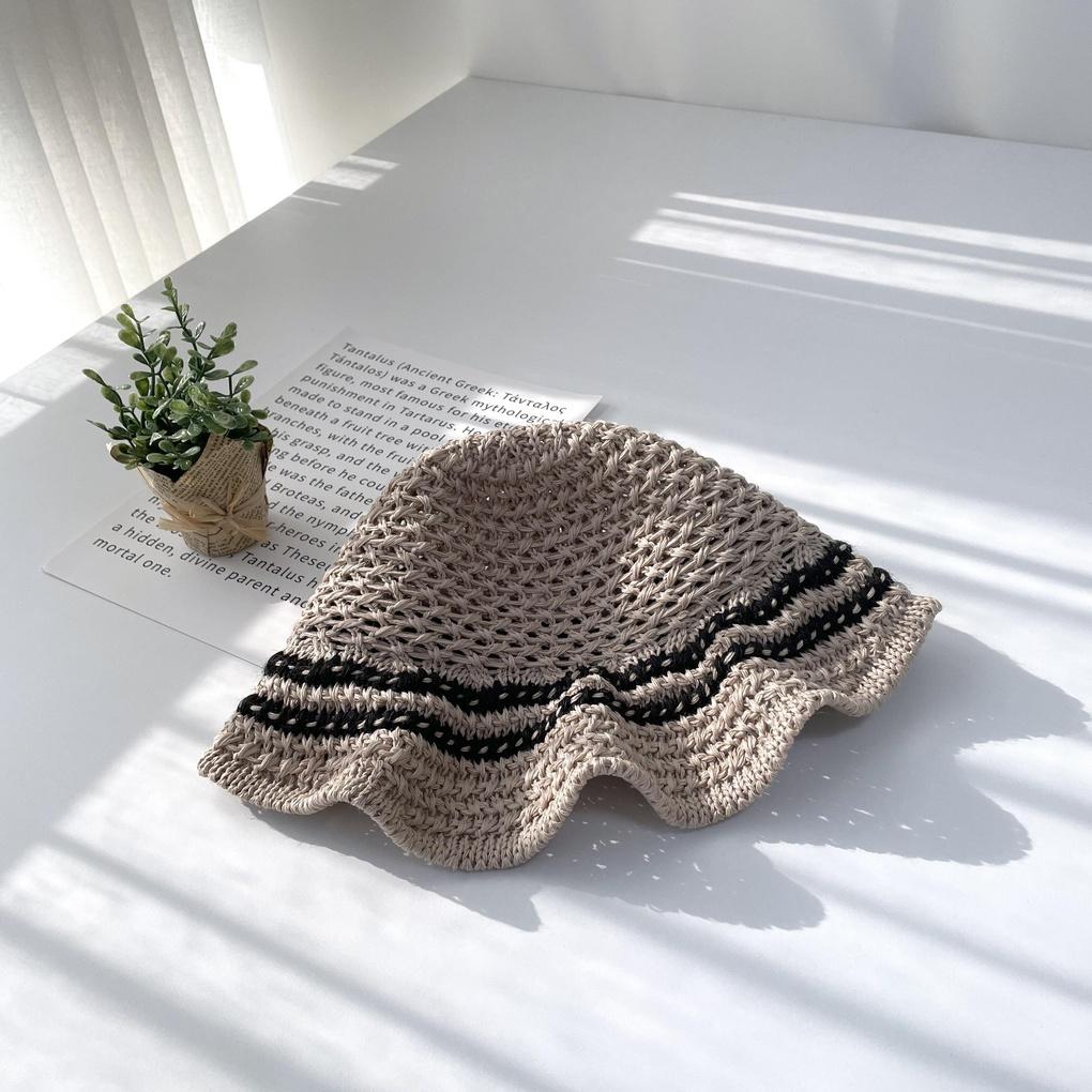 Men's and Women's Daily Bucket Hat Knitted Uneven Brim Bucket Hat