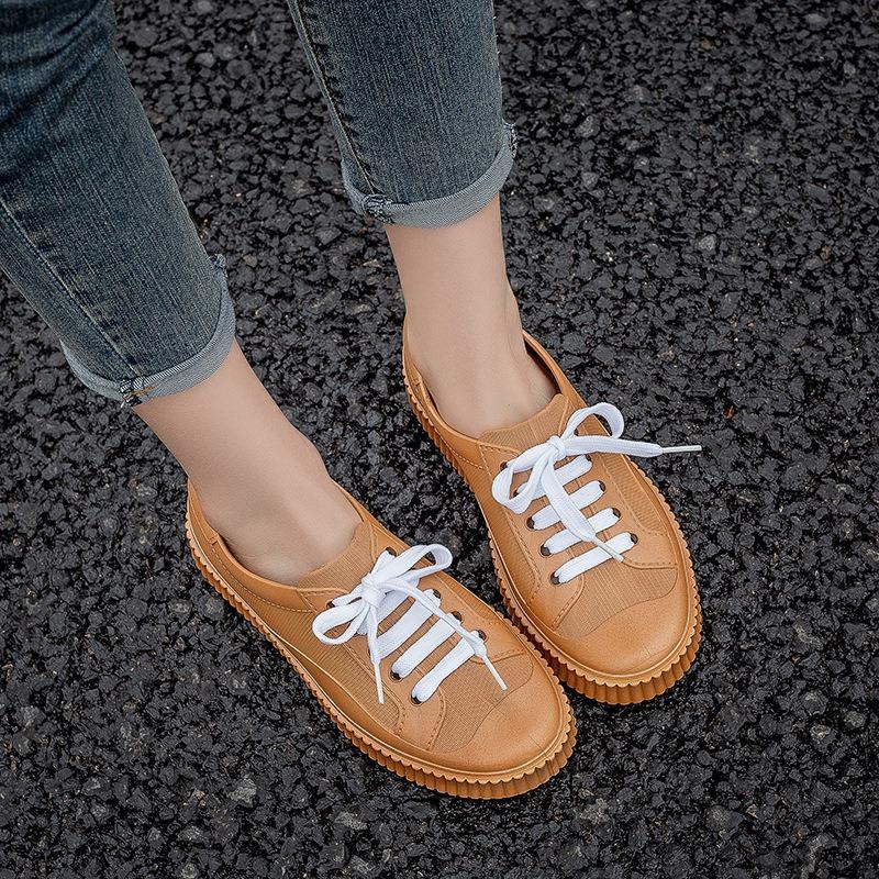 Rain shoes women wear fashionable new short tube candy color waterproof shoes female students non-slip soft-soled nurse little white shoes