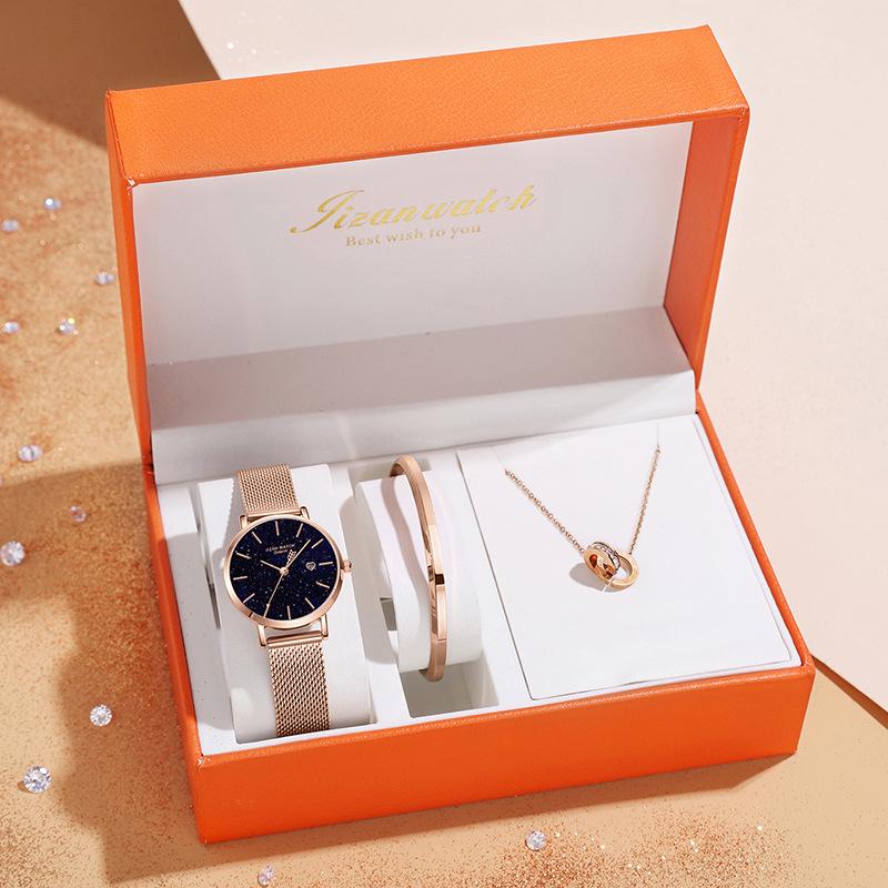 Valentine's Day Gift Women's Luxury Waterproof Starry Sky Watch Set