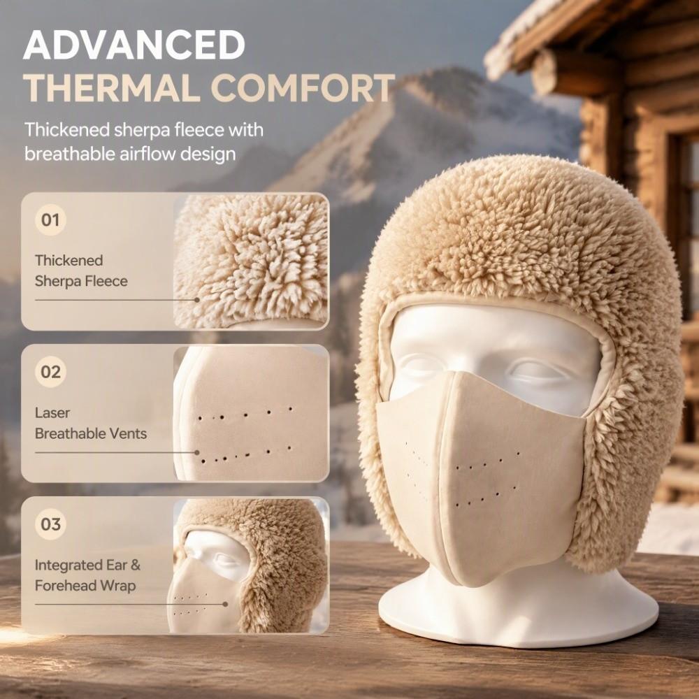 Built In Ear Covers One Piece Face Mask Windproof Cycling Face Cover Daily Outdoor Activities