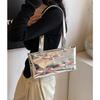 Patent Leather Silver Bag Women'S Spring Pink Bow Ballet Underarm Bag Portable Baguette Bag
