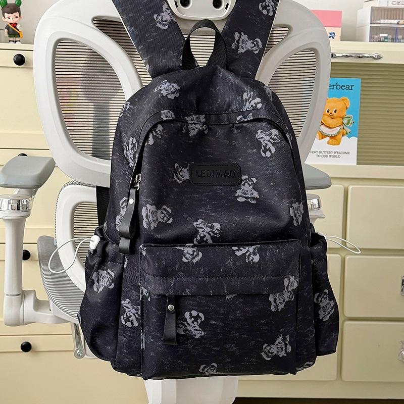 Schoolbag Korean Version of Large Capacity Nylon Student Backpack Cartoon Cute Junior High School High School College Student Japanese Casual Backpack