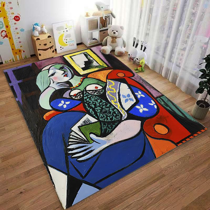 Abstract Cubist Woman Artwork Suitable As a Non-slip Mat for the Living Room or Bedroom Sofa