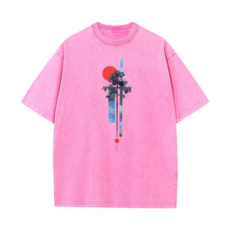 Tops Tees Abstract Natural Mother Day Short Sleeve Cotton Crew Neck Mens Washed T Shirt Printed Washed Tops Shirt Cute