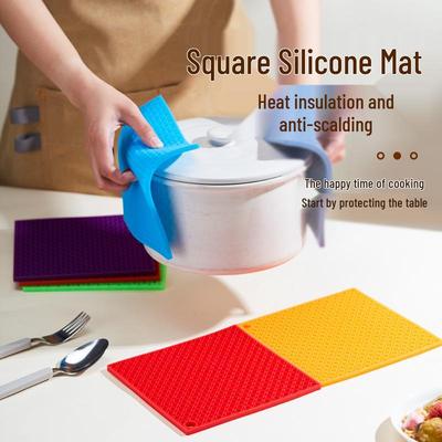 Wabenförmige Silikon-Tischsets: Hitzebeständig, Rutschfest, Leicht zu Reinigen, Viereckige Küchen-Tischsets.