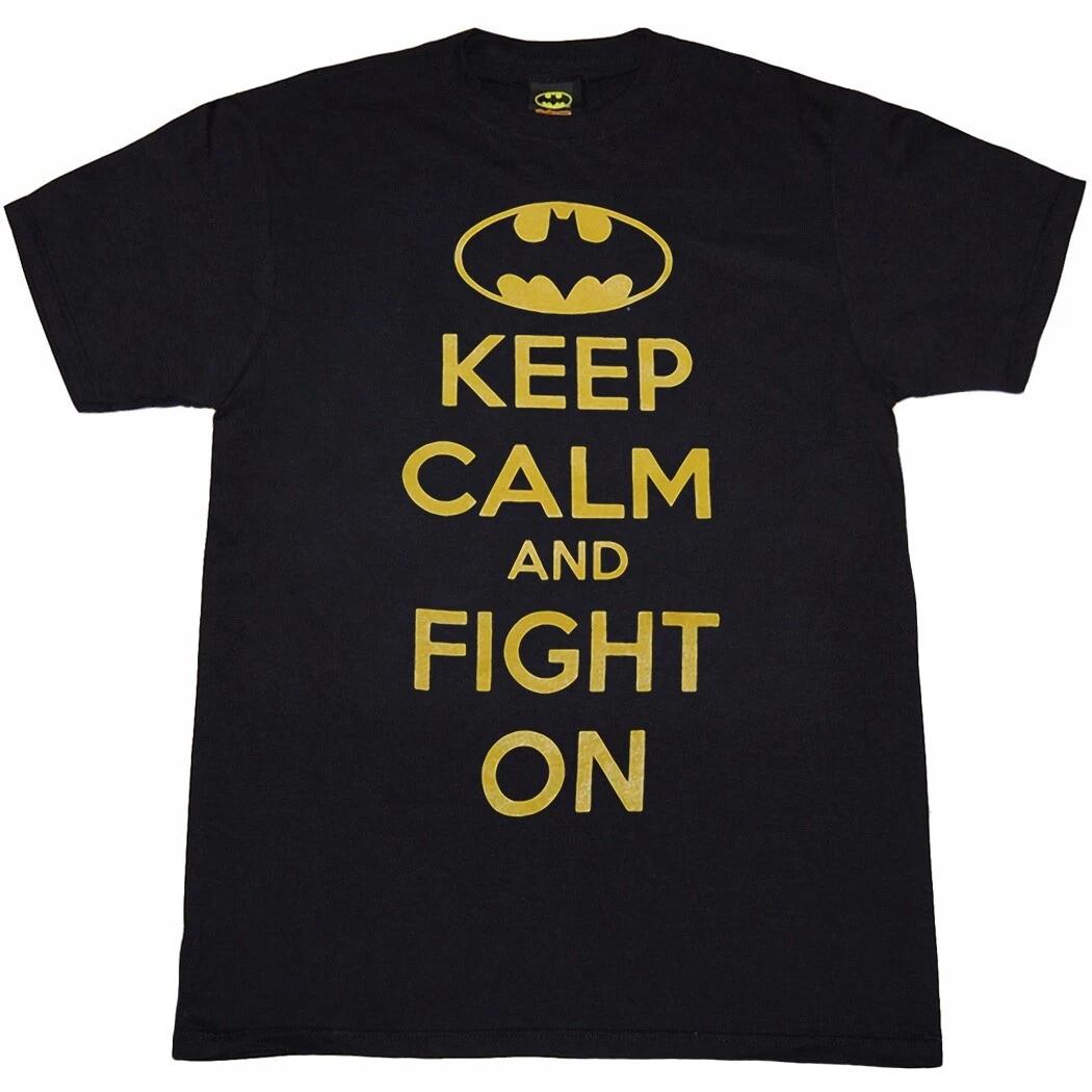 Batman Keep Calm and Fight On 100% Cotton T-shirt Mens Tees Top S
