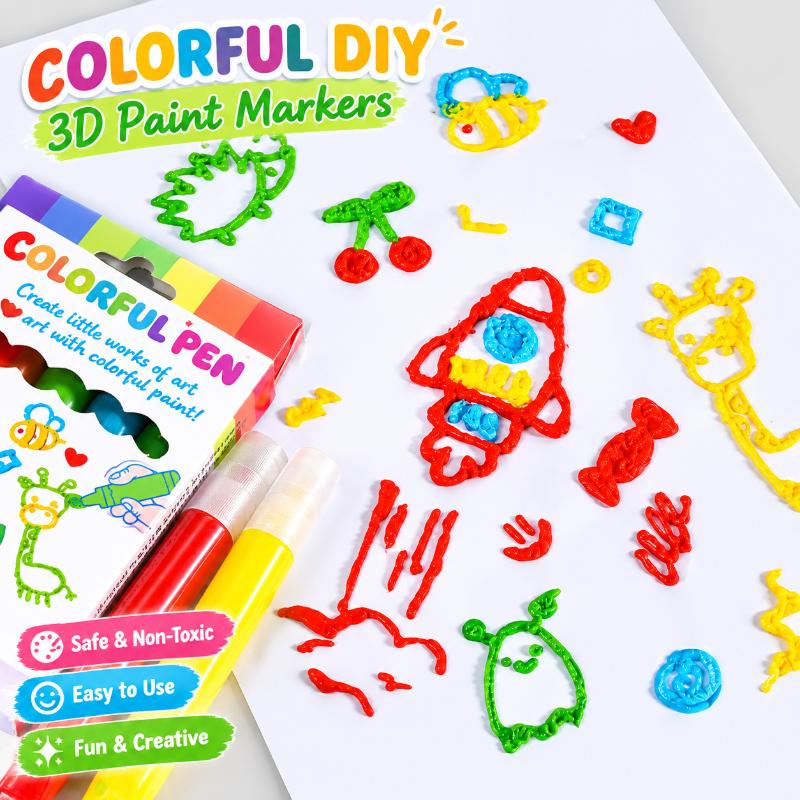 6/12 Sztuk Magiczne Długopisy Popcorn 3D Puszyste Długopisy Popcorn Markery do Sztuki Bąbelkowej Do Kart DIY Rękodzieło, Notes Kartka z Życzeniami Bazgroły Graffiti