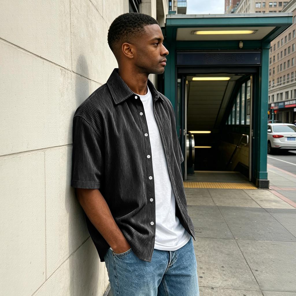 Men's Collared Top Men's Casual And Comfortable Short Sleeved Shirt