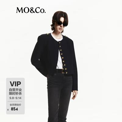 MO&Co. Rundhalsad Kort Rock i Merinoull med Vadderad Axel