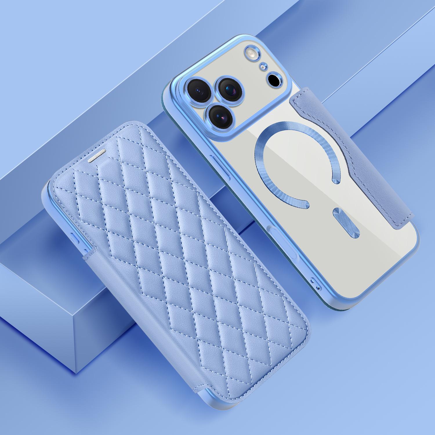 

Магнітний шкіряний чохол-гаманець для iPhone 17 Air 17Pro Max 15 Pro Max 16 Plus 13 12 11, бездротова зарядка, відкидна кришка, Magsafe, тримач для карток iPhone 17 синій