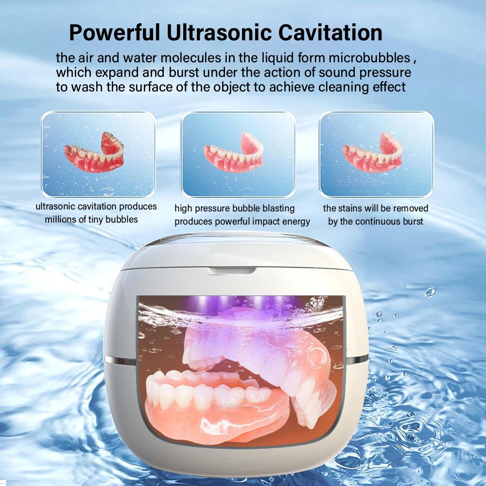 Ultrasonic Cleaner High Frequency Vibration Ultrasonic Denture Washing Bath for Denture Jewelry Watches Ultrasonic Clean Machine