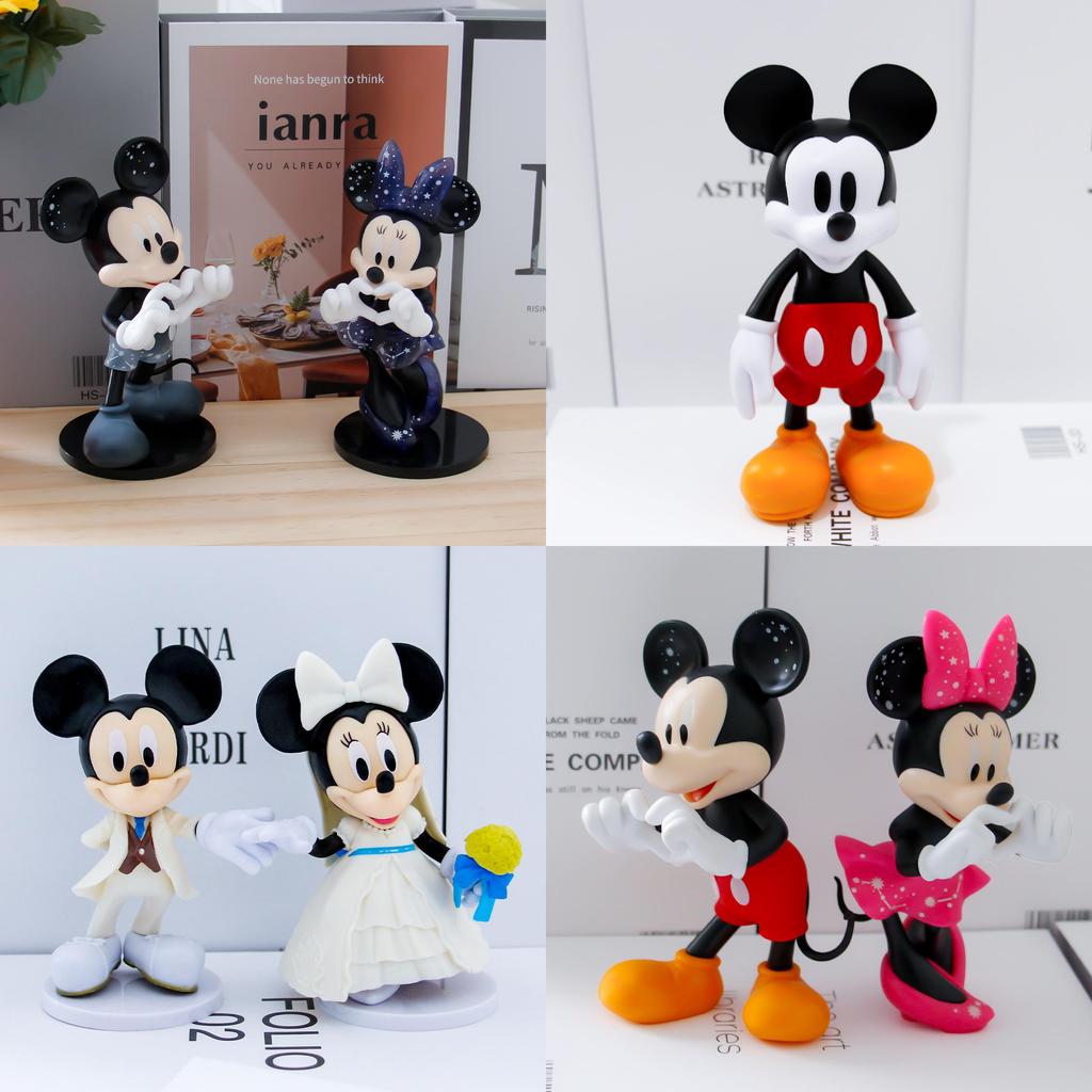Mickey Mouse And Minnie Wedding Figurines Pvc Couple Gift For Wedding And Home Decor
