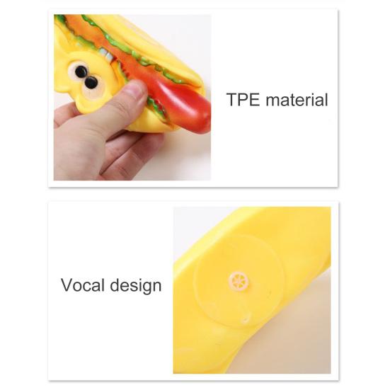 Dog Squeaky Toy Vinyl Chew Toys with Built-in Sound Realistic Burger, French Fries, and Hot Dog Toy for Interactive Play Teeth Cleaning and Anxiety