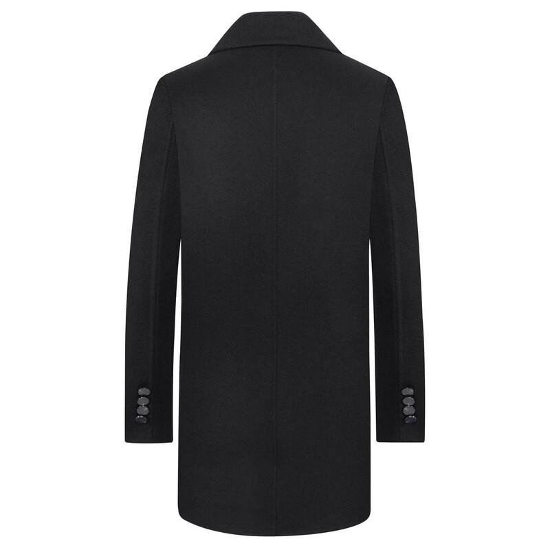 Yalu Men's Wool Blend Lapel Overcoat