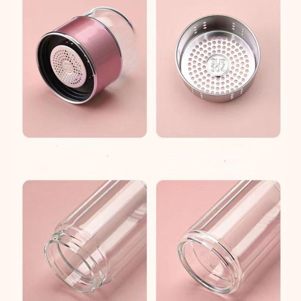 Double Layer Glass Tea Water Bottle Leak Proof Tea Infuser Bottle Tea Water Separation Cup  Office