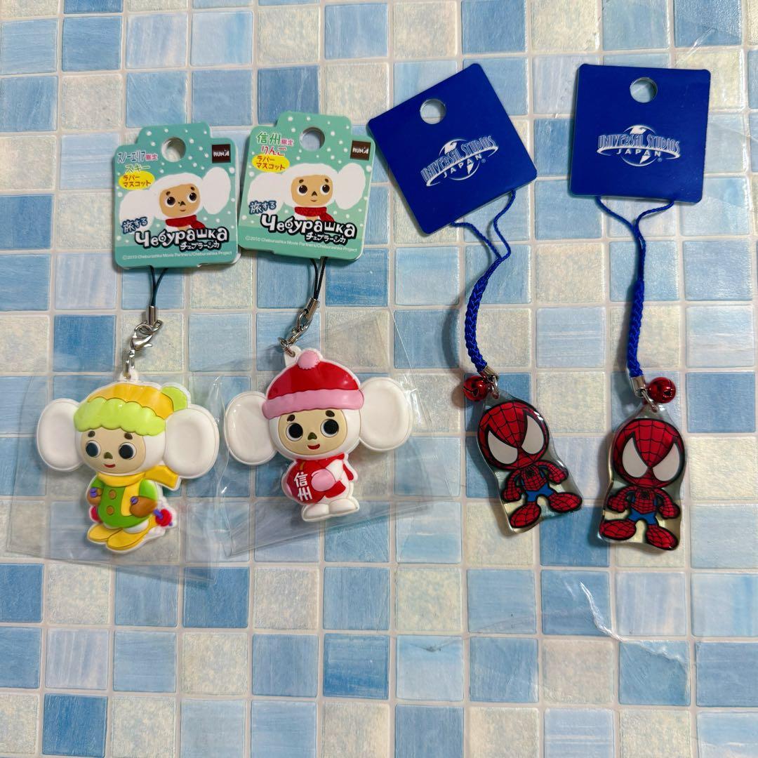 Cheburashka Snow Area Shinshu Uni Spaiderman Strap 4-piece Set