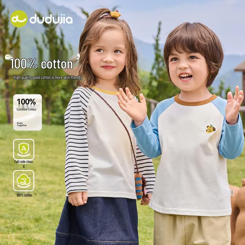 Dudu Family Kids' 100% Cotton Long Sleeve T-Shirt