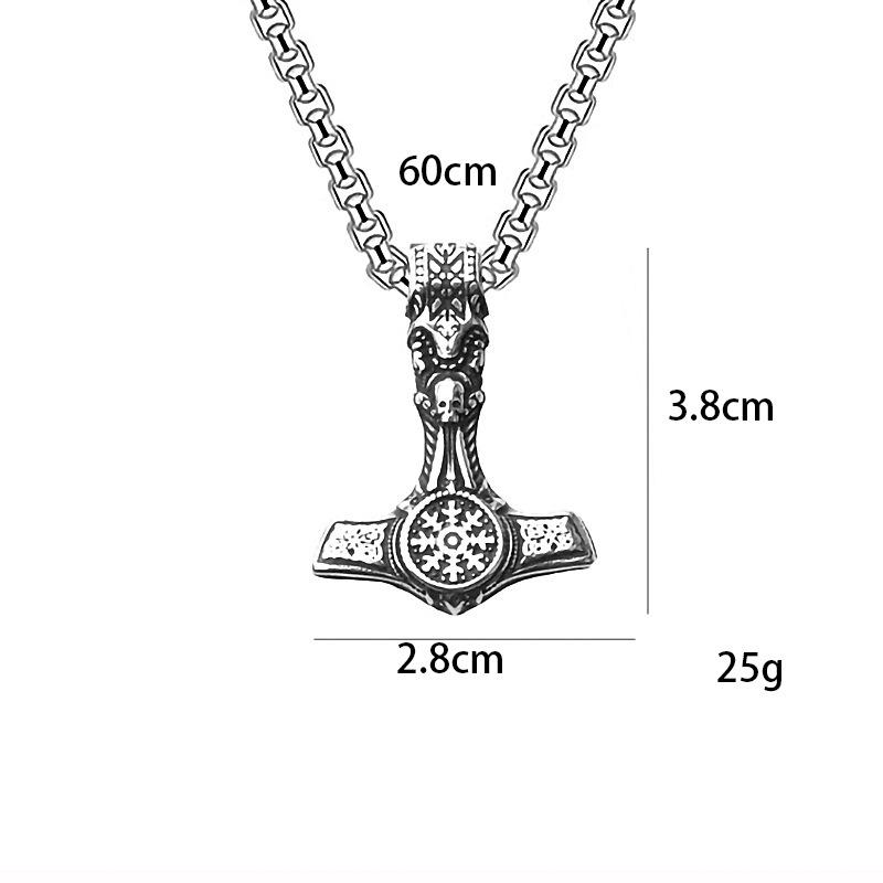 Hip Hop Thors Hammer Schmuck Halskette Wikinger Symbol Titanstahl Herren Anhänger Halskette