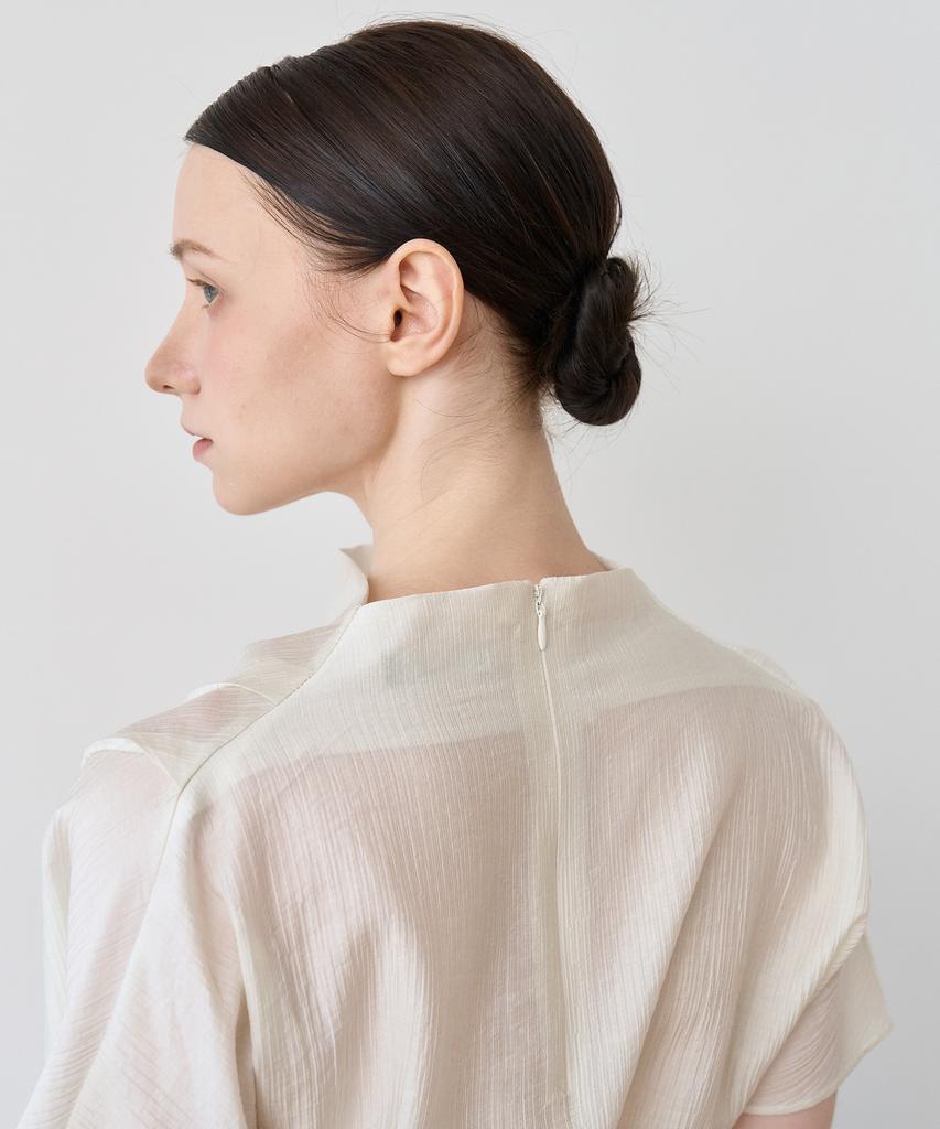 BIBYSEOB Cowl Neck Pleated Blouse Ivory [T52]