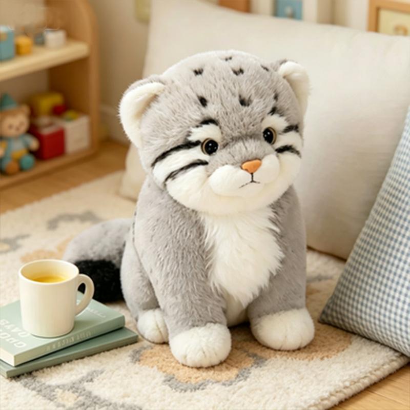 15cm/6,12Zoll Niedliche Pallas-Katze Plüschtier Tierfigur Geschenk Geburtstag Tierbegleiter für Kind/Erwachsenen Paar Geschenk Für Heimdekoration