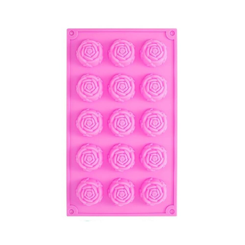 

Форма для шоколада на 15 ячеек, силиконовая форма для пудинга из пищевого силикона для мыла ручной работы, конфет, торта розовый
