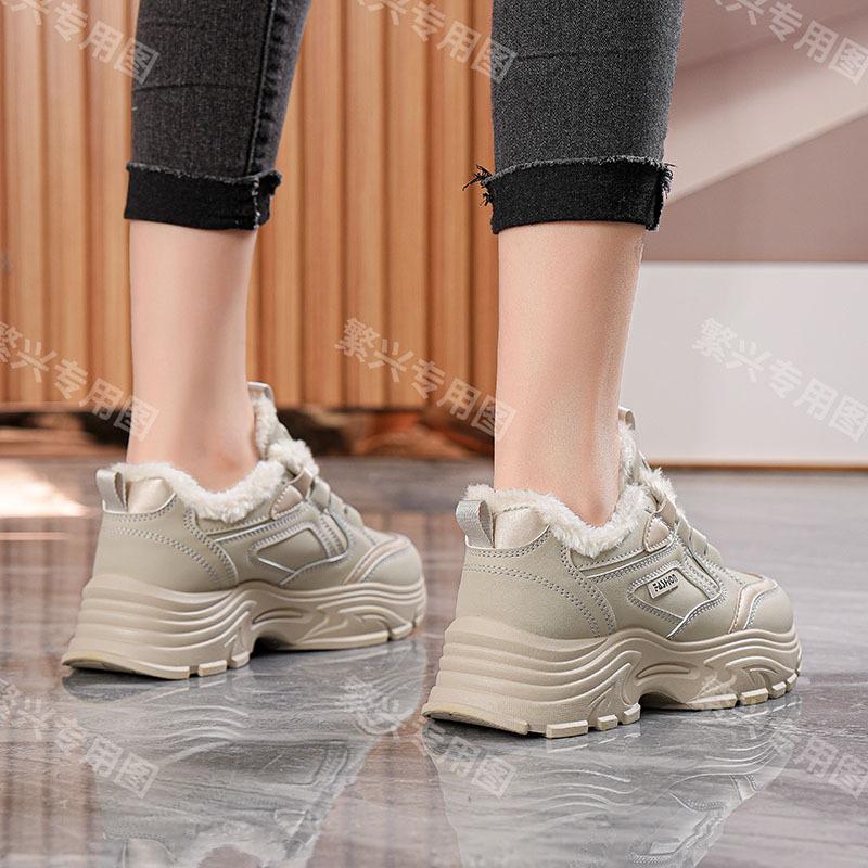 Winter Velvet Dad Shoes Ins Thickened Warm Cotton Shoes Sports and Leisure Shoes M