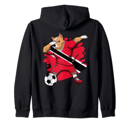 Dabbing Pitbull Dog Trinidad and Tobago Soccer Lover s Jersey Zip Hoodie