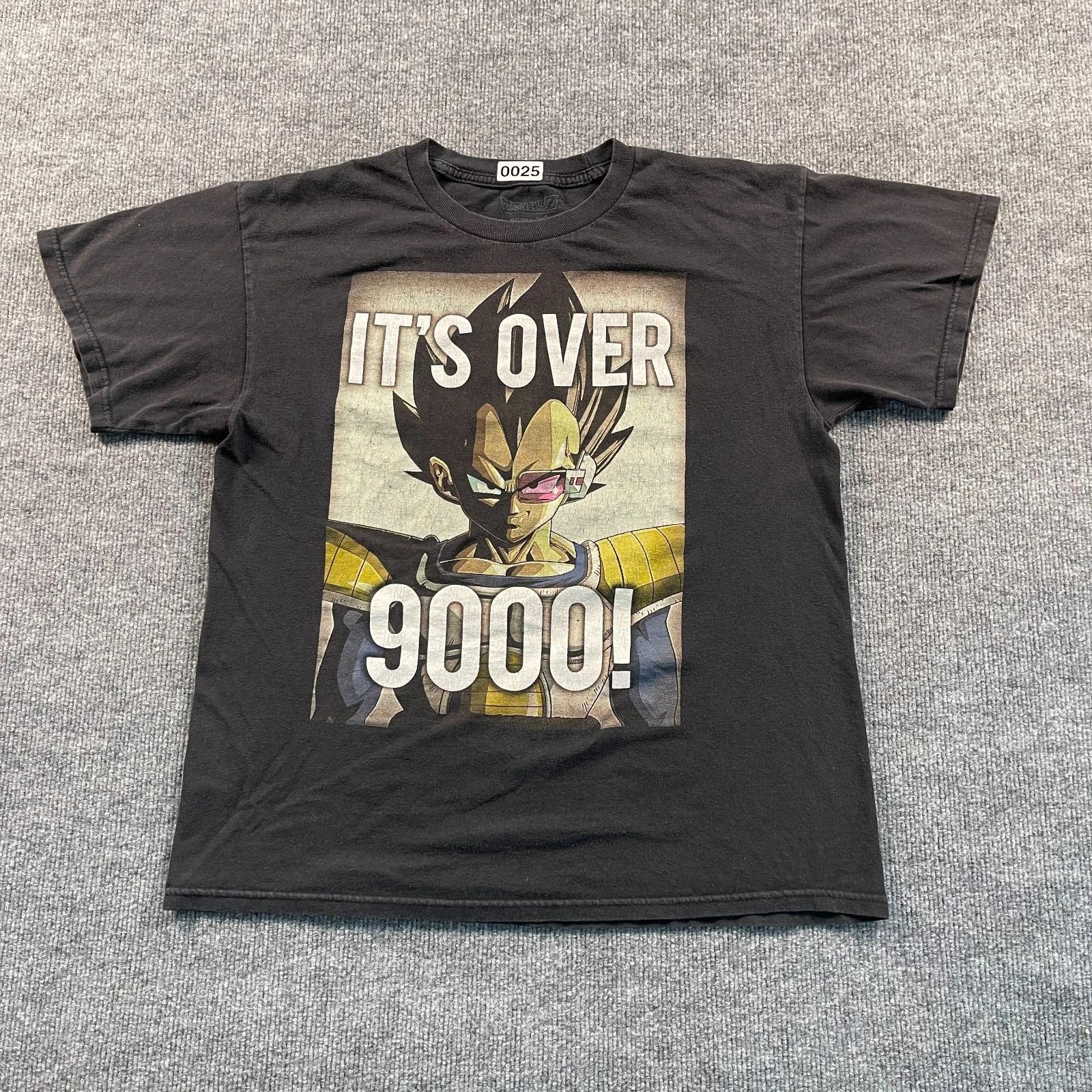 

Funny Dragon-Ball Z Vegeta Its-Over-9000 Anime Shirt Large 21x25 Black S