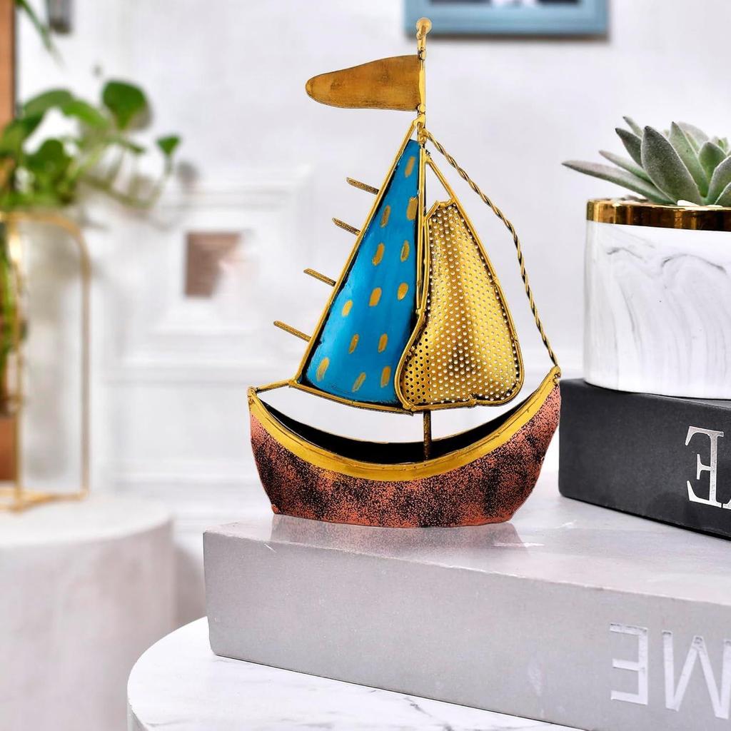 Metal Turkish Ship Boat Naav Showpiece Figurine for Home Decor Living Room Tabletop Desktop Side Corner, Home Decorative Items