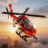 Non-Toxic 424Pcs Red Airplane Model Building Blocks Toy Firefighting Aircraft Puzzle Bricks Sets Educational Toys Desktop Ornament Gifts