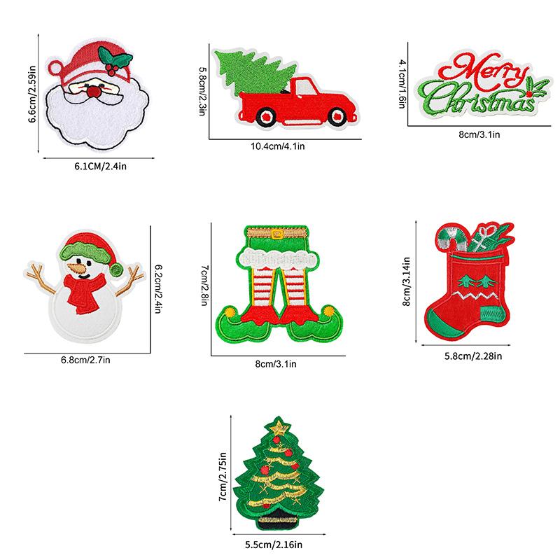1pc Santa Claus For Clothing Bags Badge Sticker DIY Appliques Cartoon Christmas Emblem Embroidery Patches Iron On