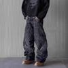 JYL Men's Slim Jeans Black Zipper American Vibe High-Street Trendy Straight Denim